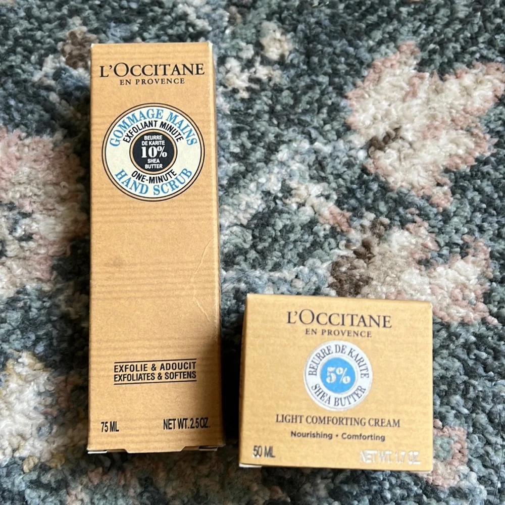 L‘occitane light comforting cream and hand scrub